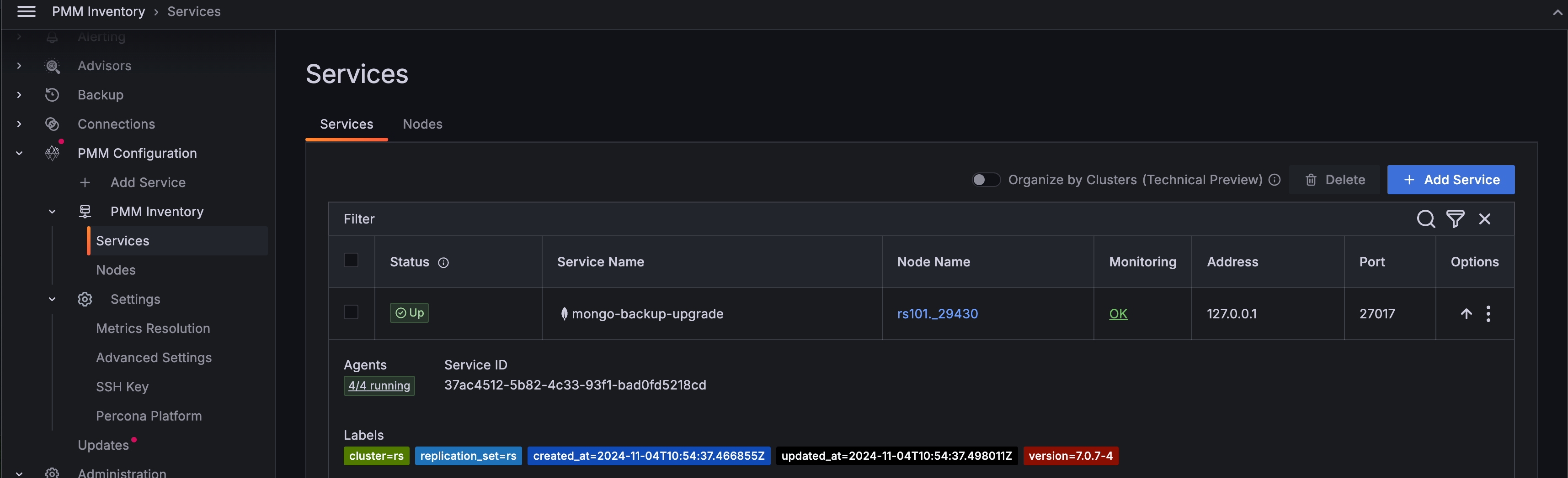 !PMM Inventory Service Selection